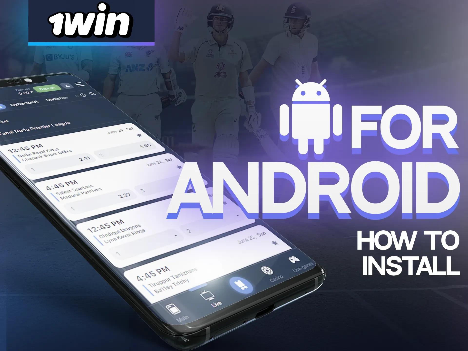 With these instructions, install the 1Win app on your Android phone quickly.