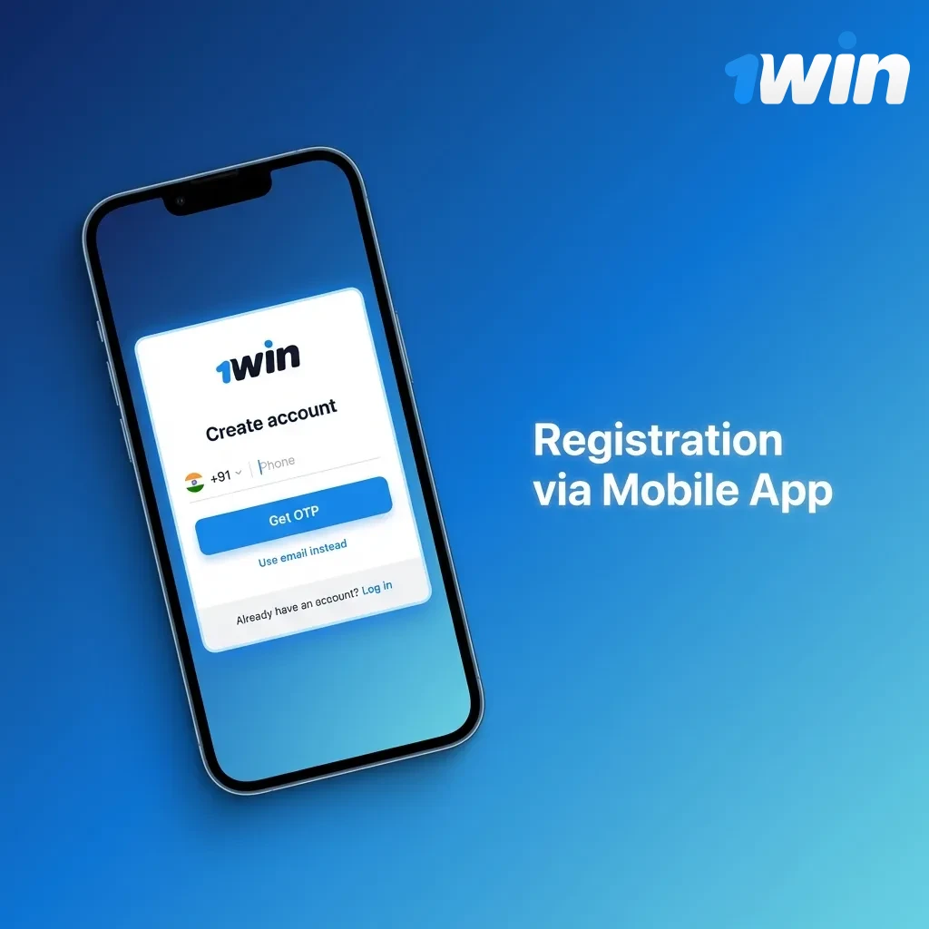 1win mobile app registration screen showing Quick and Social sign-up options.